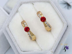  Xuping Lara kiskarika fülbevaló piros Swarovski kővel -18K (F-1008-sw)