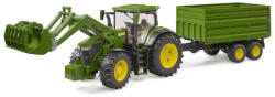 BRUDER John Deere 7R 350 traktor homlokrakodóval és pótkocsival 1:16 (03155)