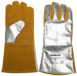 IWELD Alukevlár hegesztő védőkesztyű, bélelt, ALUMINIZÁLT kézháttal 14 (50WEGK1410AL) - megatool