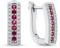 Brilio Silver Varázslatos ezüst fülbevaló piros cirkónium kővel EA294DPW