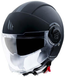 MT Helmets Viale SV S Matt Negru Casca Moto Jet ECE 22.06 1150gr cu Sunvisor MTH000KRA421 (MTH000KRA421)