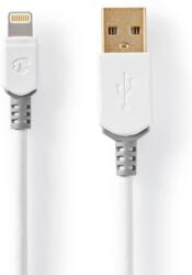 Nedis USB Lightning Töltő/adatkábel Fehér 1m CCBW39300WT10 (CCBW39300WT10)