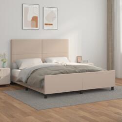 vidaXL cappuccino színű műbőr ágykeret fejtámlával 160x200 cm (3125462)