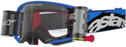 Alpinestars Supertech Stream ROLL-OFF Wide Vision motokrossz szemüveg kék, átlátszó plexivel