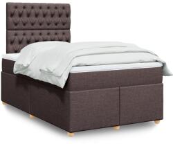 vidaXL sötétbarna szövet rugós ágy matraccal 120 x 190 cm (3291229)