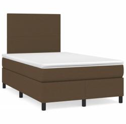 vidaXL barna szövet rugós és LED-es ágy matraccal 120x190 cm (3270186)
