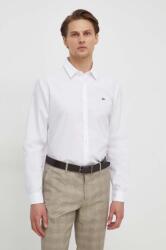 Lacoste camasa din bumbac barbati, culoarea alb, cu guler clasic, slim 9BYX-KDM0EI_00X (CH5620)