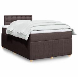 vidaXL sötétbarna szövet rugós ágy matraccal 120 x 190 cm (3287412)