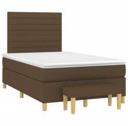 vidaXL sötétbarna szövet rugós ágy matraccal 120 x 190 cm (3270414)