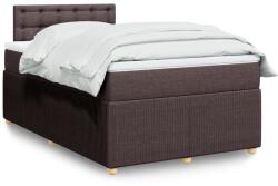 vidaXL sötétbarna szövet rugós ágy matraccal 120 x 190 cm (3289712)