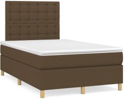 vidaXL barna szövet rugós és LED-es ágy matraccal 120x190 cm (3270277)