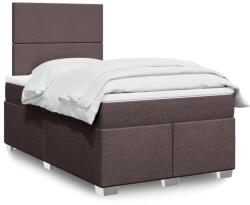 vidaXL sötétbarna szövet rugós ágy matraccal 120 x 190 cm (3290423)