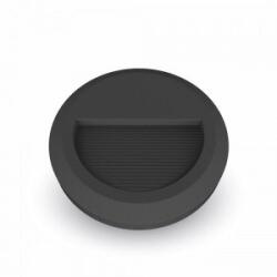 V-TAC LED lámpatest , oldalfali , kültéri , lépcsővilágító , 2W , kerek , természetes fehér , fekete , IP65 (211316)