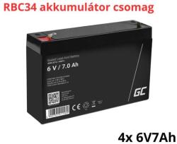 Green Cell APC RBC34 helyettesítő akkumulátor csomag (4x 6V 7Ah) (RBC34-RP)