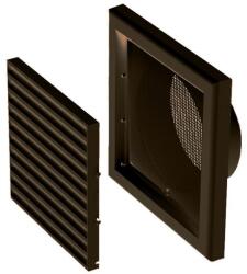 VENTS Műanyag Szellőzőrács Csőcsatlakozóval 154x154 D=100 - Brown (mv 100 Vs Brown)