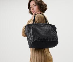 Tchibo Női shopper táska, tyúklábmintás Fekete jacquard tyúklábmintával