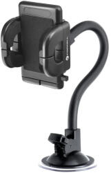  Autós tartó, Univerzális, szélvédőre vagy szellőzőre vagy műszerfalra rögzíthető, tapadókorongos, 38 - 107 cm készülékekhez, Forcell Regular 27, fekete