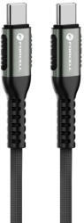 USB Type-C töltő- és adatkábel, USB Type-C, 120 cm, 5000 mA, 100W, törésgátlóval, gyorstöltés, PD, QC 4.0, cipőfűző minta, Forcell F-Energy C260, fekete
