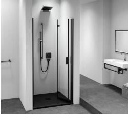 SAPHO POLYSAN ZOOM LINE BLACK harmónikaajtó két fal közé, jobbos 800mm, transzparent üveg (ZL4815BR-01)