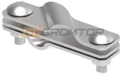 GROMTOR Átlós keresztkapocs köracélhoz, lapos vezetőkhöz és d=16mm rúdhoz, rozsdamentes acél V4A, 115x30mm (112215) (112215)