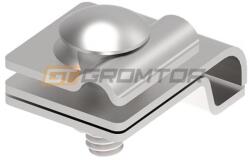 GROMTOR Ereszcsatorna csatlakozó köracélhoz, 1 csavaros, rozsdamentes acél V2A, 8-10mm, 38x38mm (114113) (114113)