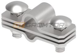 GROMTOR Átmenő csatlakozó vezetékhez, lapos vezetőhöz és rúdhoz O16mm, rozsdamentes acél V2A, 80x30 mm (110113) (110113)