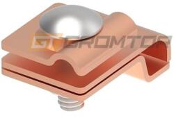 GROMTOR Ereszcsatorna csatlakozó köracélhoz, 1 csavaros, réz, 8-10mm, 38x38mm (114114) (114114)