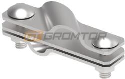 GROMTOR Átlós keresztkapocs köracélhoz, lapos vezetőkhöz és d=20mm rúdhoz, rozsdamentes acél V4A, 115x30mm (112115) (112115)