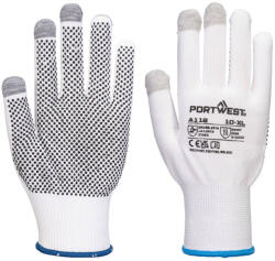 Portwest Grip 13 PVC pöttyös érintőképernyős kesztyű (12 pár) (PW-A118W7RS)