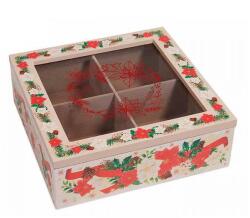 AFI Mikulásvirágos teafiltertartó doboz - 18x6x18 cm - krém színű (IMO-AFI-515694KREM)