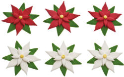 Decora Decor Zahar - Floare de Craciun O 4 cm, 2 culori, 6 buc (500352)