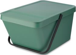 Brabantia Sort & Go Stackable Waste Bin halmozható hulladékgyűjtő felnyitható fedéllel, fogantyúval szelektív gyűjtéshez, 20L, platina zöld - 277740 (277740)