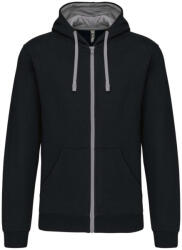 Kariban KA466 MEN'S CONTRAST HOODED FULL ZIP SWEATSHIRT (ka466bl/fg-2xl)