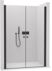 Cerano - Antelo L/P 2-szárnyú zuhanyajtó - matt fekete, átlátszó üveg - 84x190 cm (CER-CER-432346)