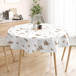 Goldea karácsonyi kör alakú terítő - extra erős 100% - os pamut - hegyvidéki táj Ø 140 cm