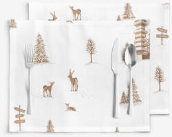 Goldea karácsonyi reggeliző alátét - extra erős 100% - os pamut - hegyvidéki táj - 2db 30 x 40 cm