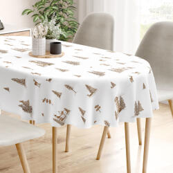 Goldea karácsonyi asztalterítő - extra erős 100% - os pamut - hegyvidéki táj - ovális 140 x 280 cm