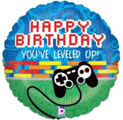  Szülinapi lufi 18" 45cm Happy Birthday, kontroller, Gamer (LUFI319543)