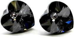 Szerelem bedugós fülbevaló - 10 mm (silver night) (2024101606)