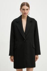 BOSS Orange kabát gyapjú keverékből fekete, átmeneti, oversize, 50518564 - fekete 38