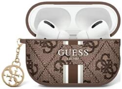 Guess GUA2P4RPSW husă pentru AirPods 1/2 maro cu dungi imprimate 4G Charm