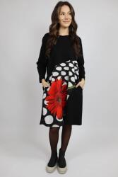 FashionLand ROCHIE MIDI CU BUZUNARE SI MANACA LUNGA INSERTIE PRINT DAISY DOTS FERRARA TALIE UNICA Multicolora
