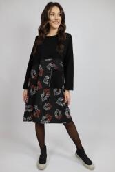 FashionLand ROCHIE MIDI CU MANECA LUNGA SI BUZUNAR APLICAT KISS TALIE UNICA Negru