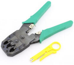 Compatibil Cleste Sertizat Universal 8p8c 6p6c 4p4c, Model Verde - pentru Sertizare Cabluri de Retea UTP FTP (CLUTP8P) Cleste