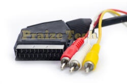 Compatibil Cablu SCART 3xRCA Comutator IN-OUT, Model Negru, 1.5m Lungime - Cablu Scart Bidirectional pentru TV (SCTRCT)