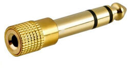 Compatibil Adaptor Jack 3.5mm Mama - Jack 6.3mm Tata, Aurit, pentru Sisteme Audio (AJ3J6A)
