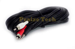 Compatibil Cablu Audio 2x RCA , Jack 3.5 Stereo, 10 M Lungime - pentru Sistem HIFI, Semnal Audio HD (CJRC10M)