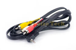 Compatibil Cablu Jack 3, 5 Stereo 4 Pini Tata , 3xRCA Tata, 1.5m Lungime - Tip Jack 4 Contacte pentru TV, Media Player, VCR (CJ4C3R)