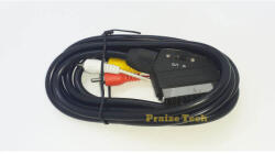 Compatibil Cablu SCART 3xRCA Comutator IN-OUT, Model Negru, 2m Lungime - Cablu Scart Bidirectional pentru TV (SCTRCT2)