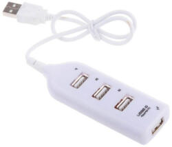 Compatibil Splitter USB HUB cu fir - USB 4 in 1, Model Alb - pentru Calculator, Laptop, Cablu Date Smartphone (SUSB41)